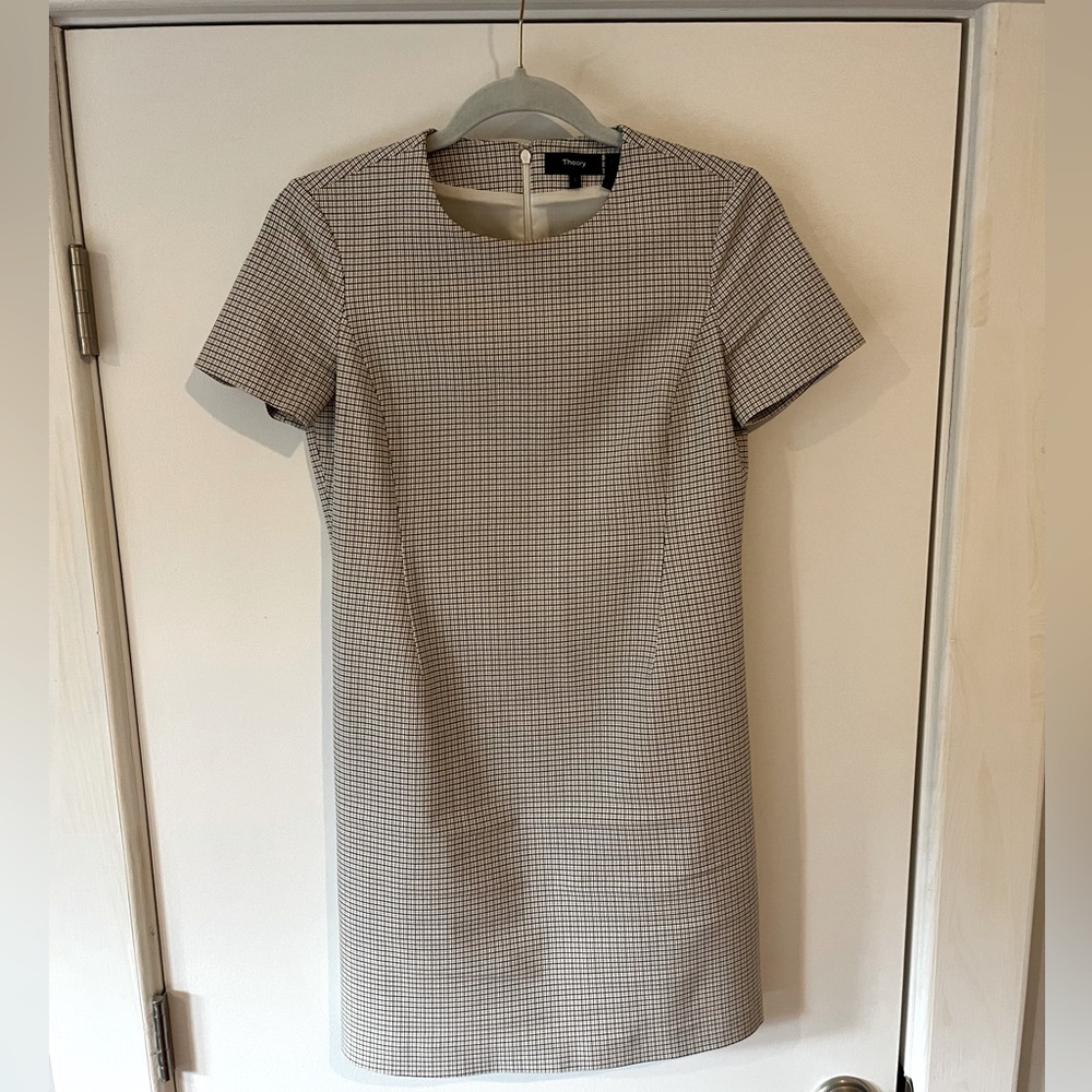 Theory Sheath Dress in Viscose Plaid
